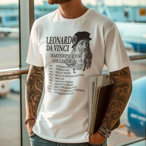 Leonardo Da Vinci Masterpieces Collections Tshirt, Renaissance Era Genius Shirt, Painter Gift Idea Unisex T-Shirt