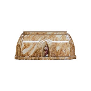 Wooden urn for ashes adult with onyx marble lacquered