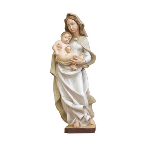 Madonna with child wooden sculpture, handpainted