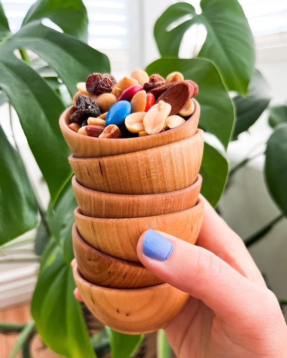 Individual Mini Snack Bowls/wooden Snack Bowl Set/wood Serving