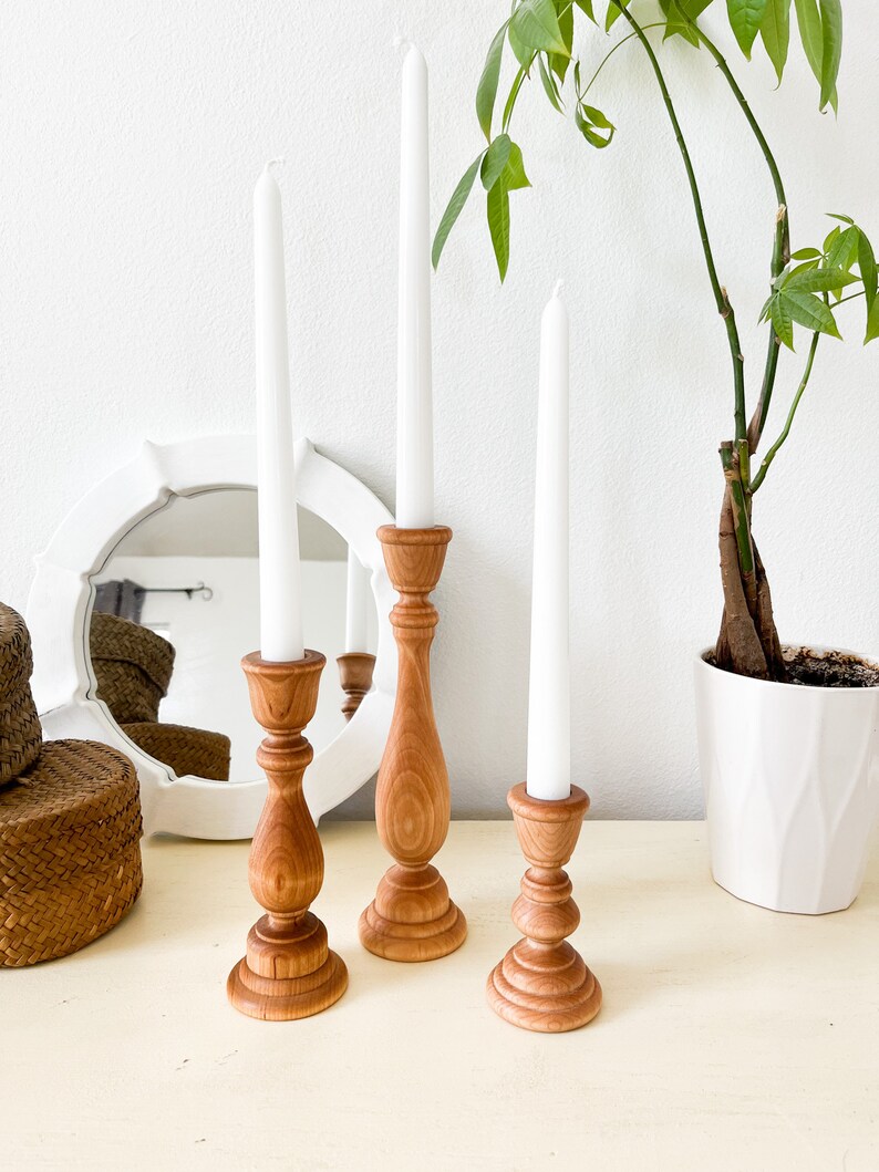 Boho Wooden Candle Sticks/candle Stick Holders/candle Stick Etsy