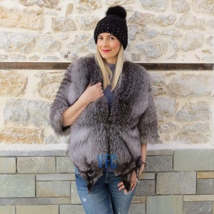 Real Fox Fur Jacket, Frost Fox Fur Jacket, Fluffy Fur Jacket, Luxury Fur Jacket