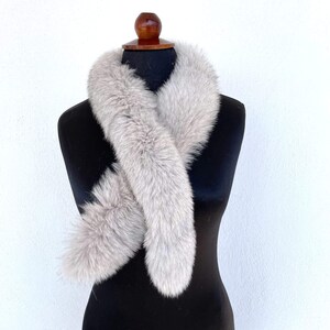 Fox Fur Hood Trim, Ice Fox Fur Collar, Fur Trim, Fur Scarf, Fluffy Detachable Fur