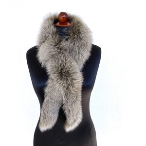 Fox Fur Hood Trim, Olive Snow Up Fox Fur Collar, Fur Trim, Fur Scarf, Fluffy Detachable Fur