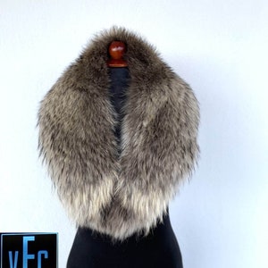 Collare in pelliccia Finnraccoon, vero collare in pelliccia Tanuki, colletto fatto a mano, colletto di lusso