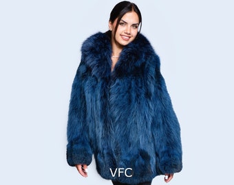 ブルーフォックスリアルファーコート Lサイズ サガフォックス ブルーフォックス Lサイズ ファーコート リアルファー