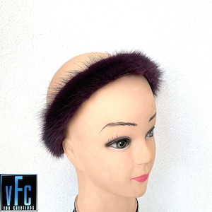 Merlot Mink Fur Headbands, Real Mink Fur Headbands, Handmade Headbands, Luxury Headbands, Fur Accessories