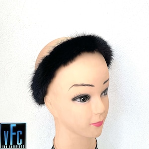 Black Mink Fur Headbands, Real Mink Fur Headbands, Handmade Headbands, Luxury Headbands, Fur Accessories