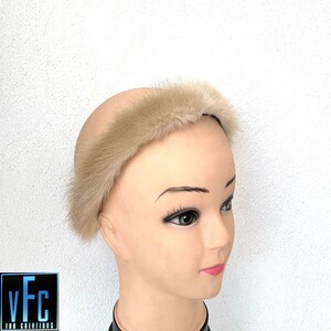 Beige Mink Fur Headbands, Real Mink Fur Headbands, Handmade Headbands, Luxury Headbands, Fur Accessories