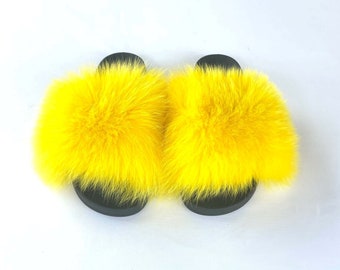 Furry yellow best sale slides
