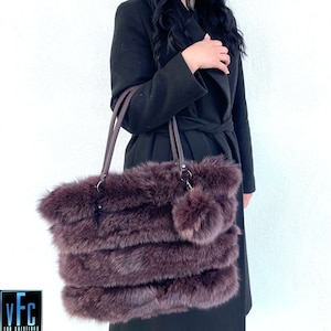 Fuchs Pelz Handtasche, Fuchs Pelz Umhängetasche, Fuchs Pelz Handtasche, Pelz Handtasche, Echt Pelz Tasche, handgemachte Pelz Tasche