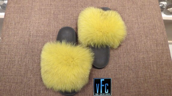 yellow fuzzy slides