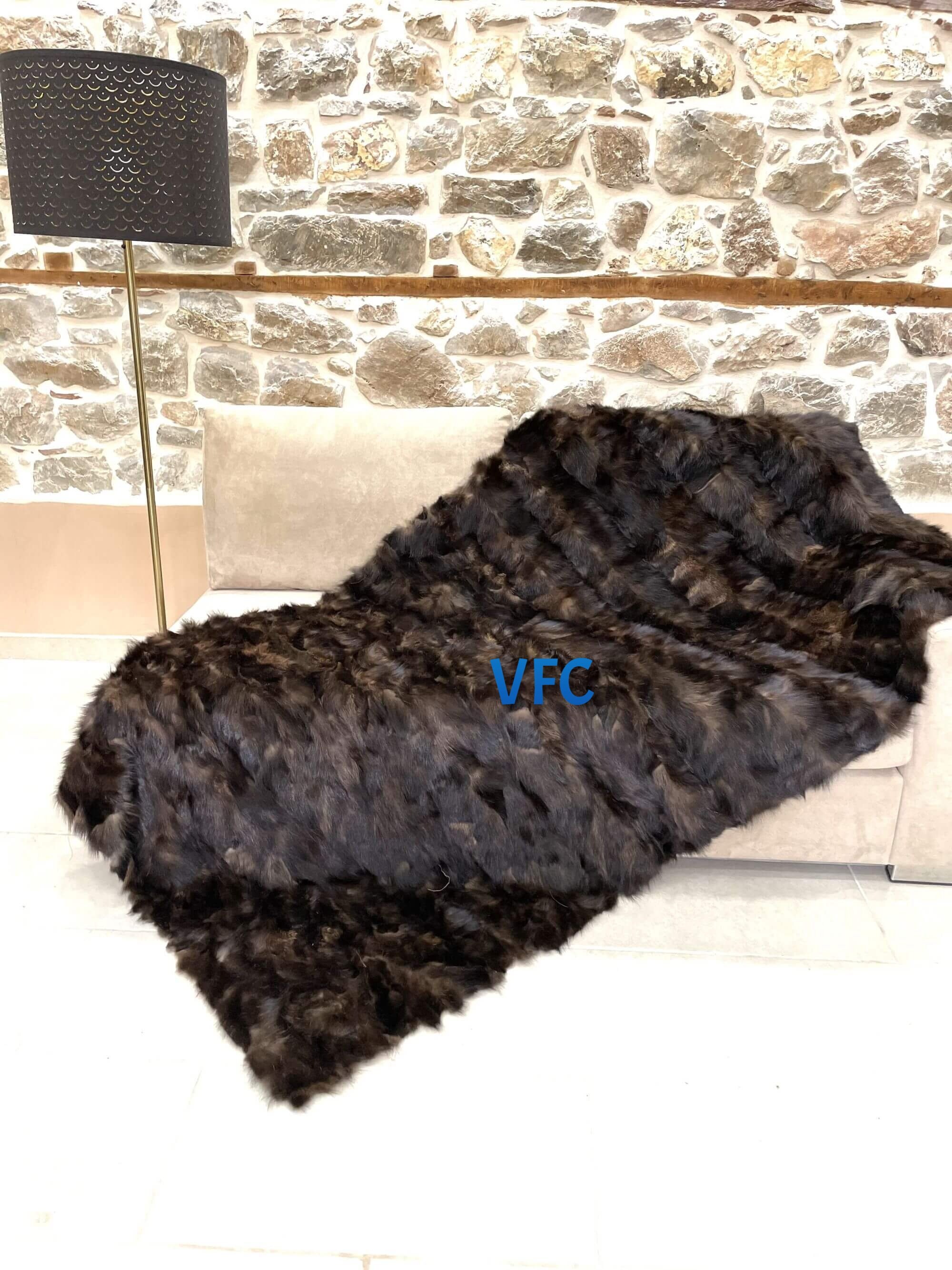 Natural Brown Fisher Fur Throw Blanket, Throw Blanket, Luxury Blanket, Handmade Blanket, Real Fisher Blanket, Real Fur Blanket