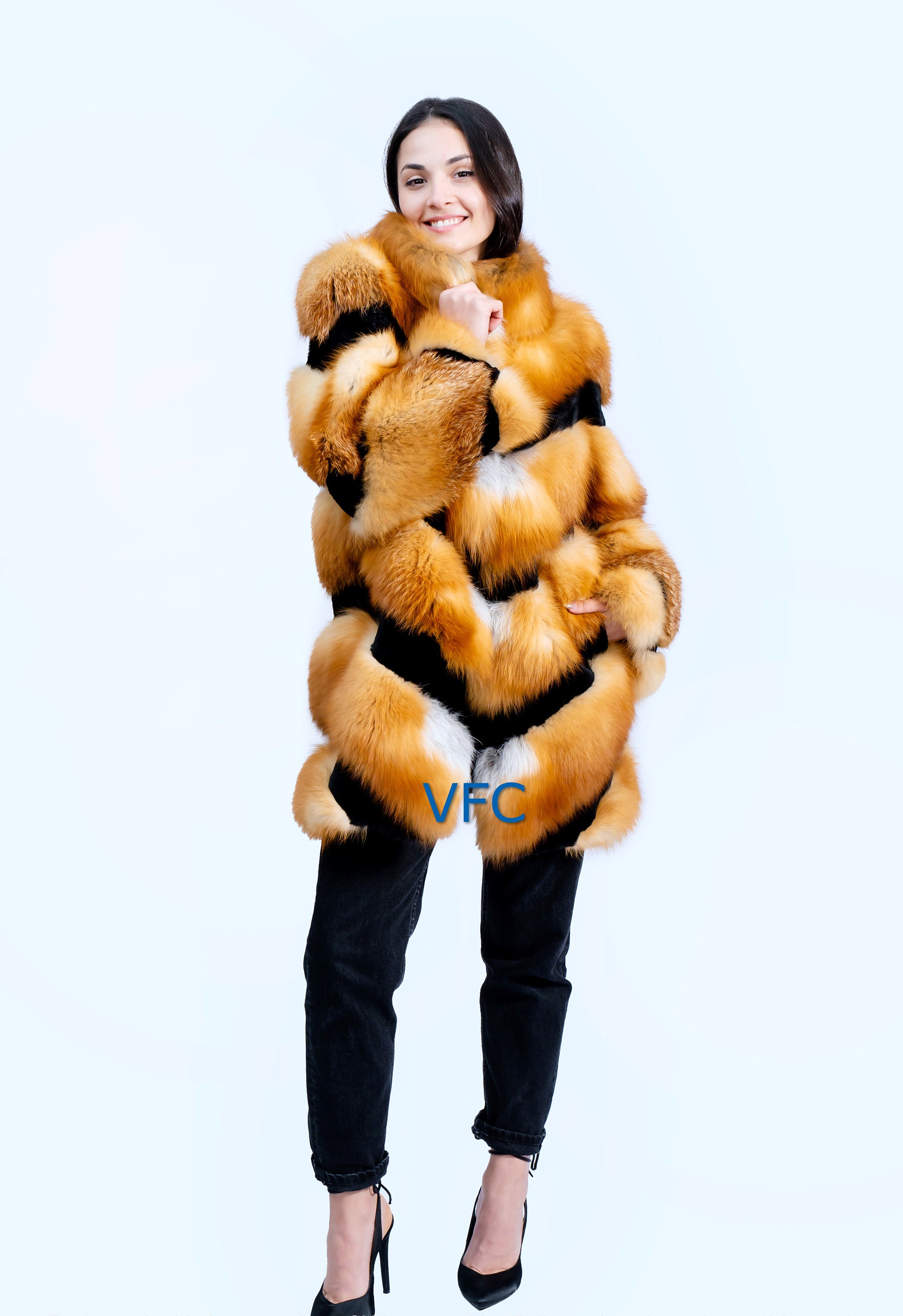  Children's Natural Orange Sheared Rabbit Fur Vest (Small-5/6) :  Clothing, Shoes & Jewelry