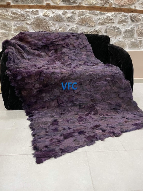 Mauve Fur Throw Blanket Throw Blanket Luxury Blanket Handmade