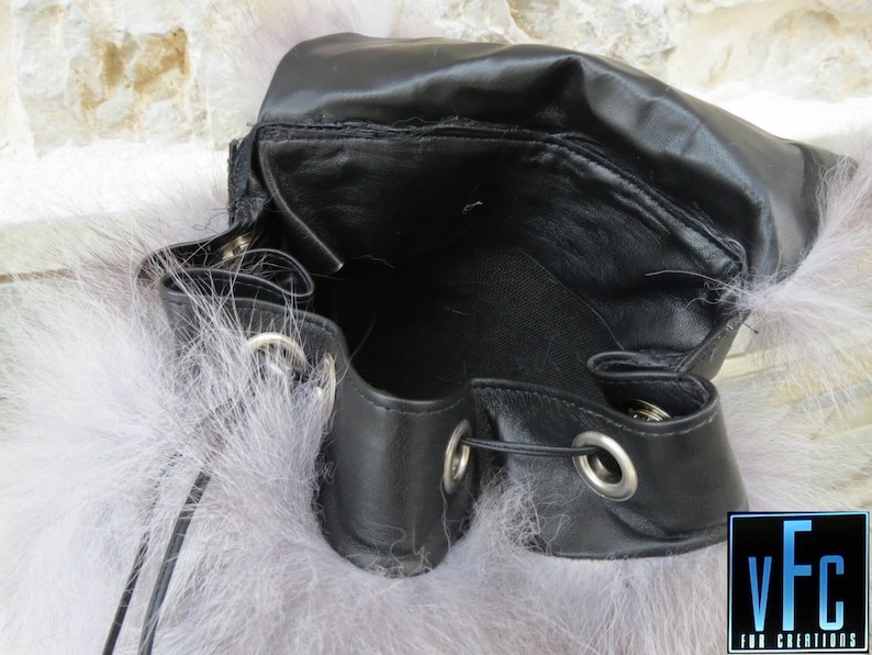 Luxury Backpack Silver Fox Fur Backpack Handmade Backpack Real Fur Shoulder Bag Fur Backpack Real Fox Fur Bag