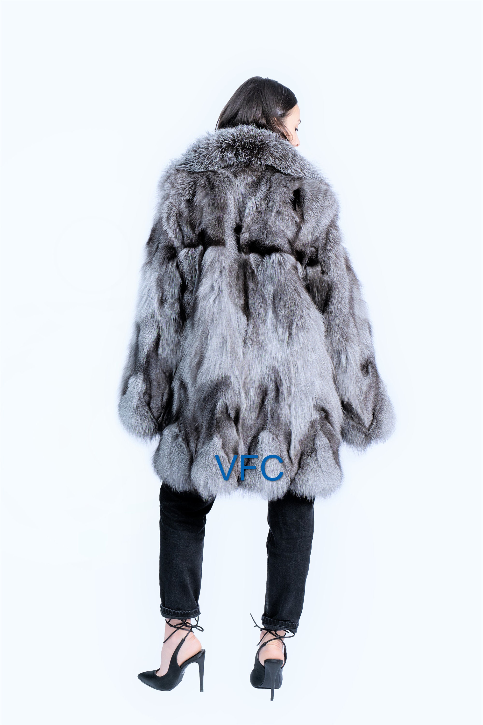 Genuine fox fur coat sale