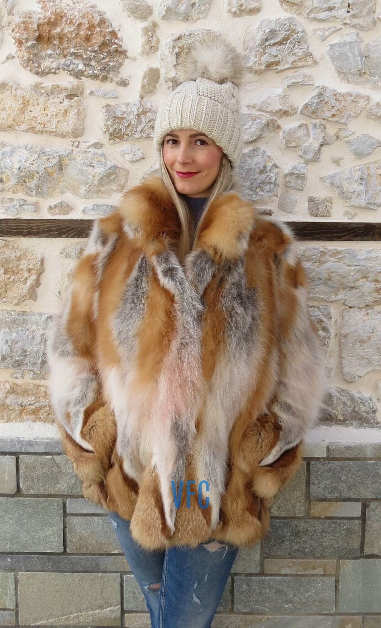 Real fox fur jacket clearance