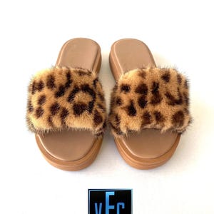 Mens Leopard Print Slippers - Etsy display picture 1