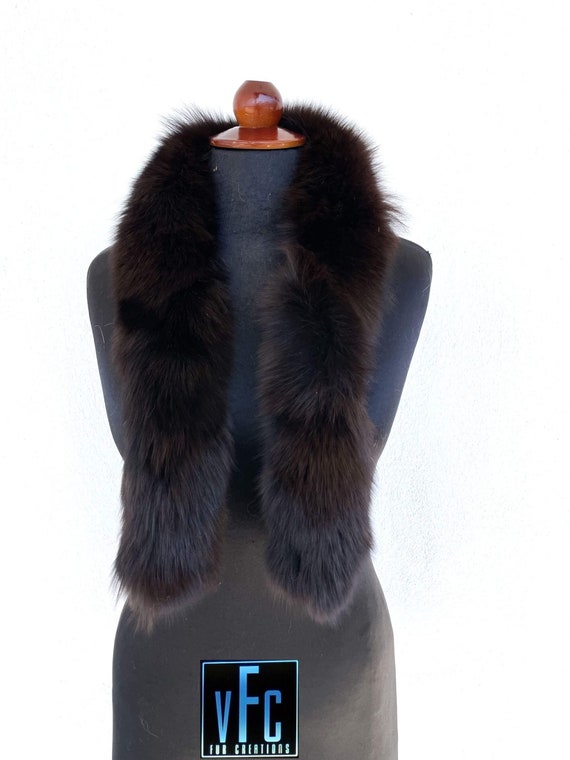 Vintage Brown Fur Collar Beaded Trim Made In Japan Removable Coat Collar 1950 main image 4