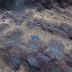 May include: Close-up of a dark brown fur with a subtle blue sheen. The fur is soft and fluffy, with a slightly textured surface.