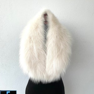 Cream Fox Fur Collar, Real Fox Fur Collar, Handmade Fur Collar, Luxury Fur Collar