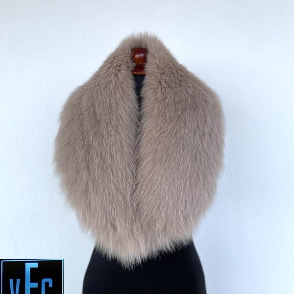 Camel Fox Fur Collar, Real Fox Fur Collar, Handmade Collar, Luxury Collar