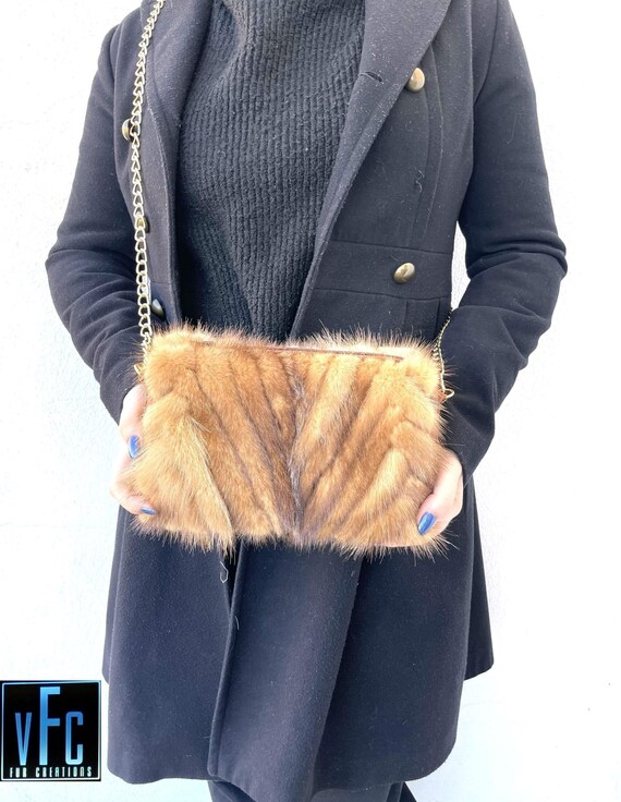 Orange Mink Fur Shoulder Bag Mink Fur Shoulder Bag Mink Fur 