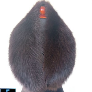 Schokolade Braun Fuchs Kragen, Echter Fuchs Pelzkragen, Handgefertigter Kragen, Luxus Kragen, Pelzkragen