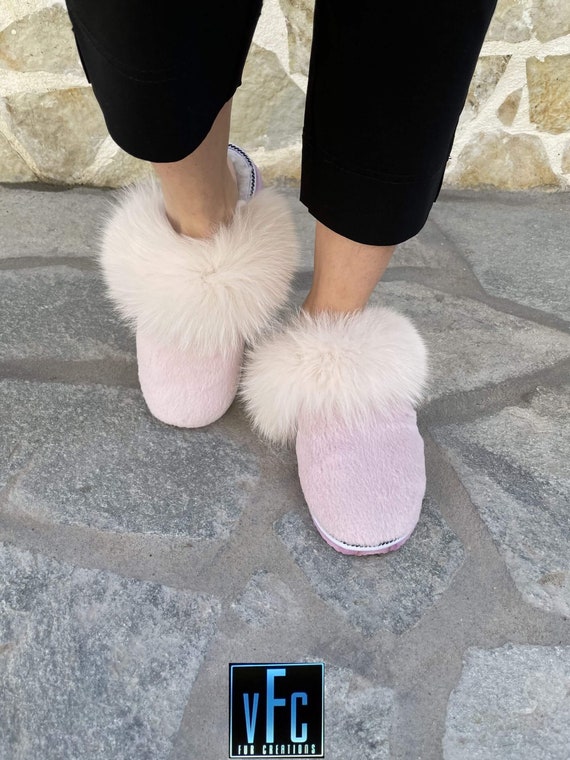 Mink Fur Slides