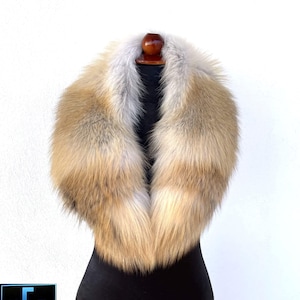 Gold Fox Fur Collar, Real Fox Fur Collar, Handmade Collar, Luxury Collar