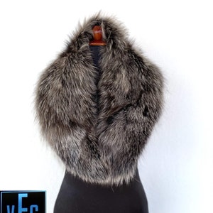 Brown Snow Up Fox Fur Collar, Real Fox Fur Collar, Handmade Collar, Luxury Collar