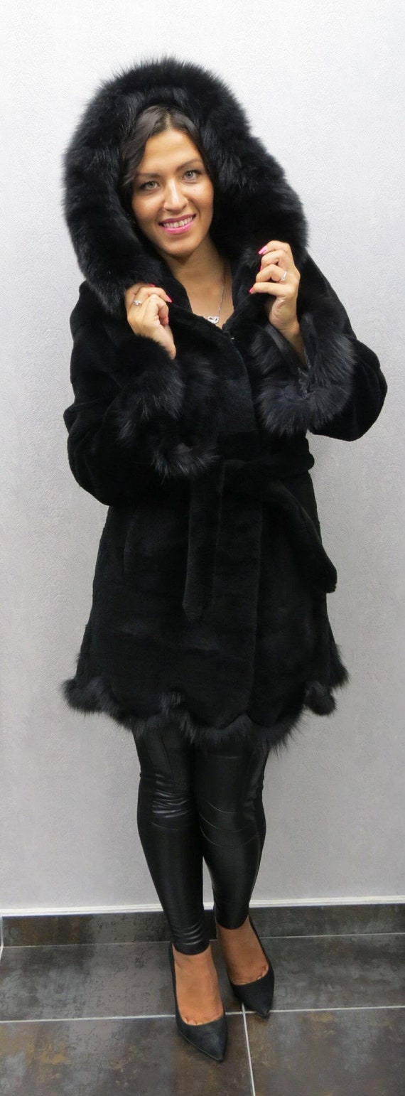 REGINA 黒 FOXファーコート
