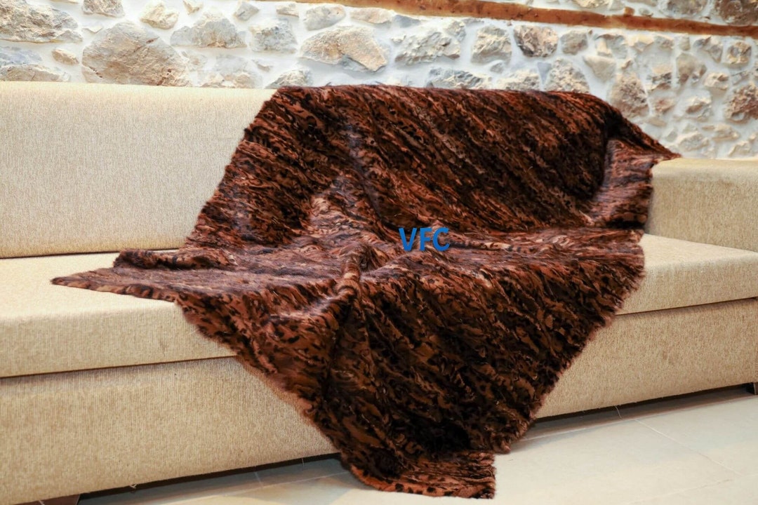 Leopard Print Mink Fur Throw Blanket, Throw Blanket, Luxury Blanket