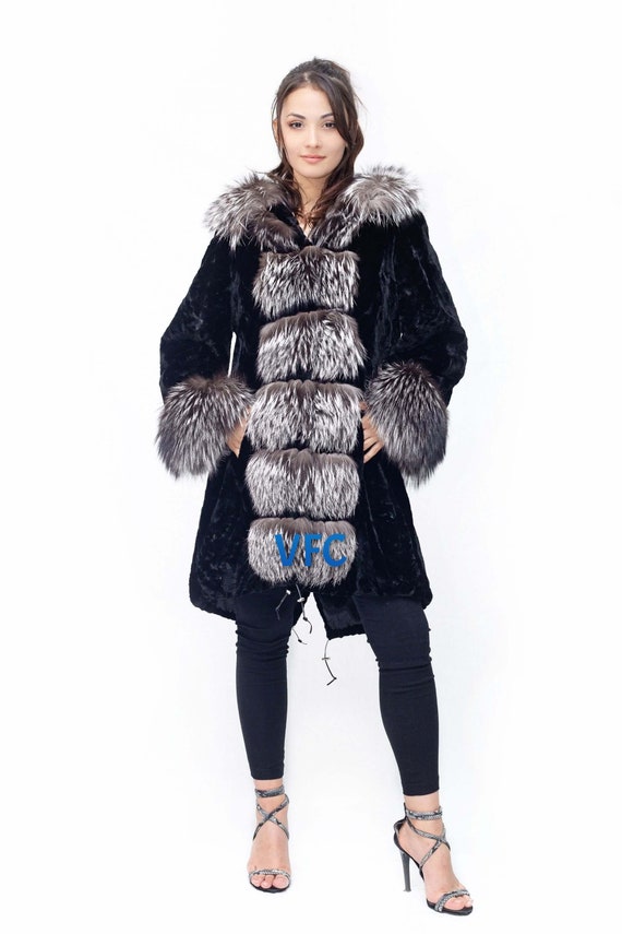 ブラックミンクコートとシルバーフォックスの2点セット