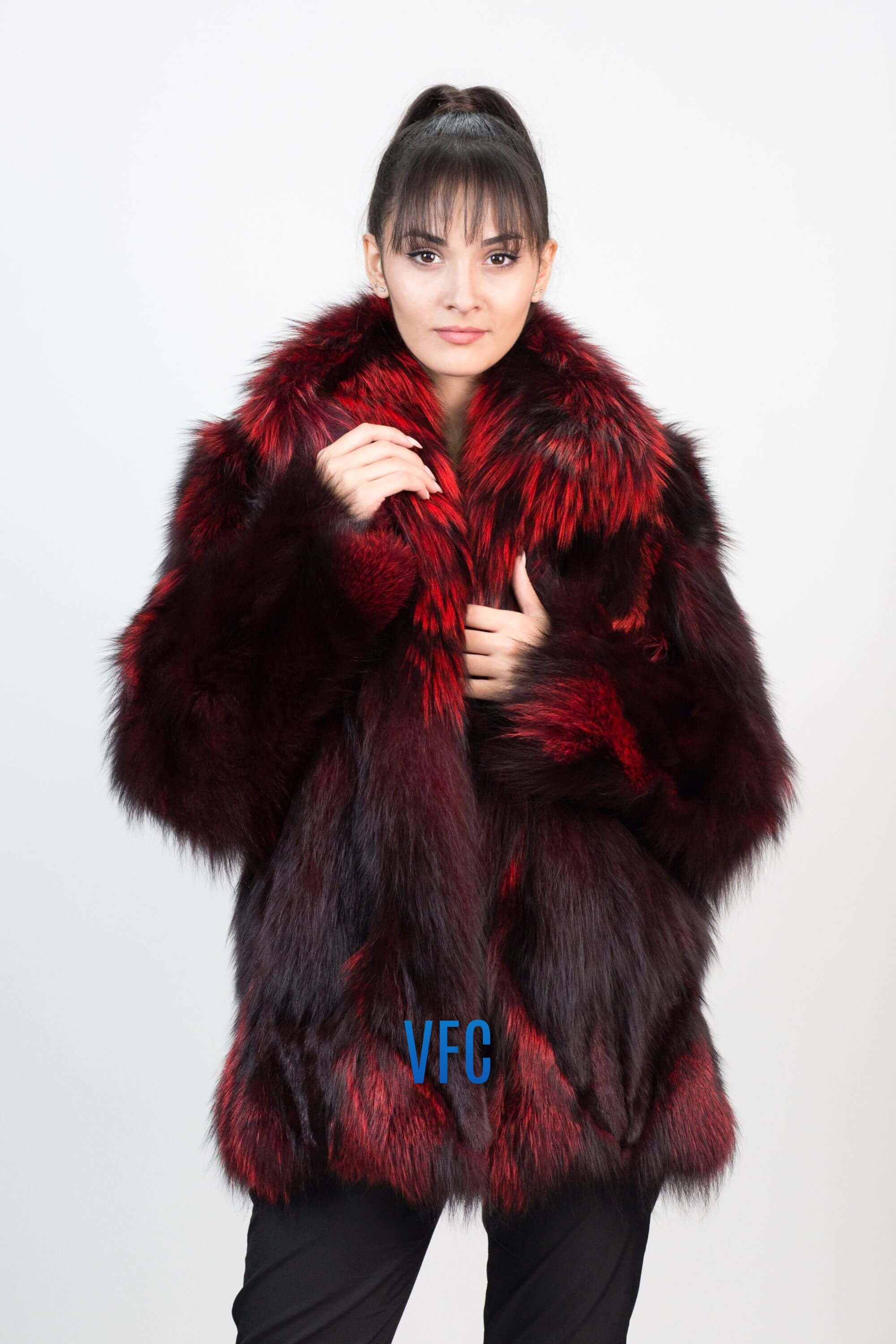 70cm Winter Full Pelt Mens Real Red Fox Fur Coat Genuine Fur Jacket Warm  Outwear