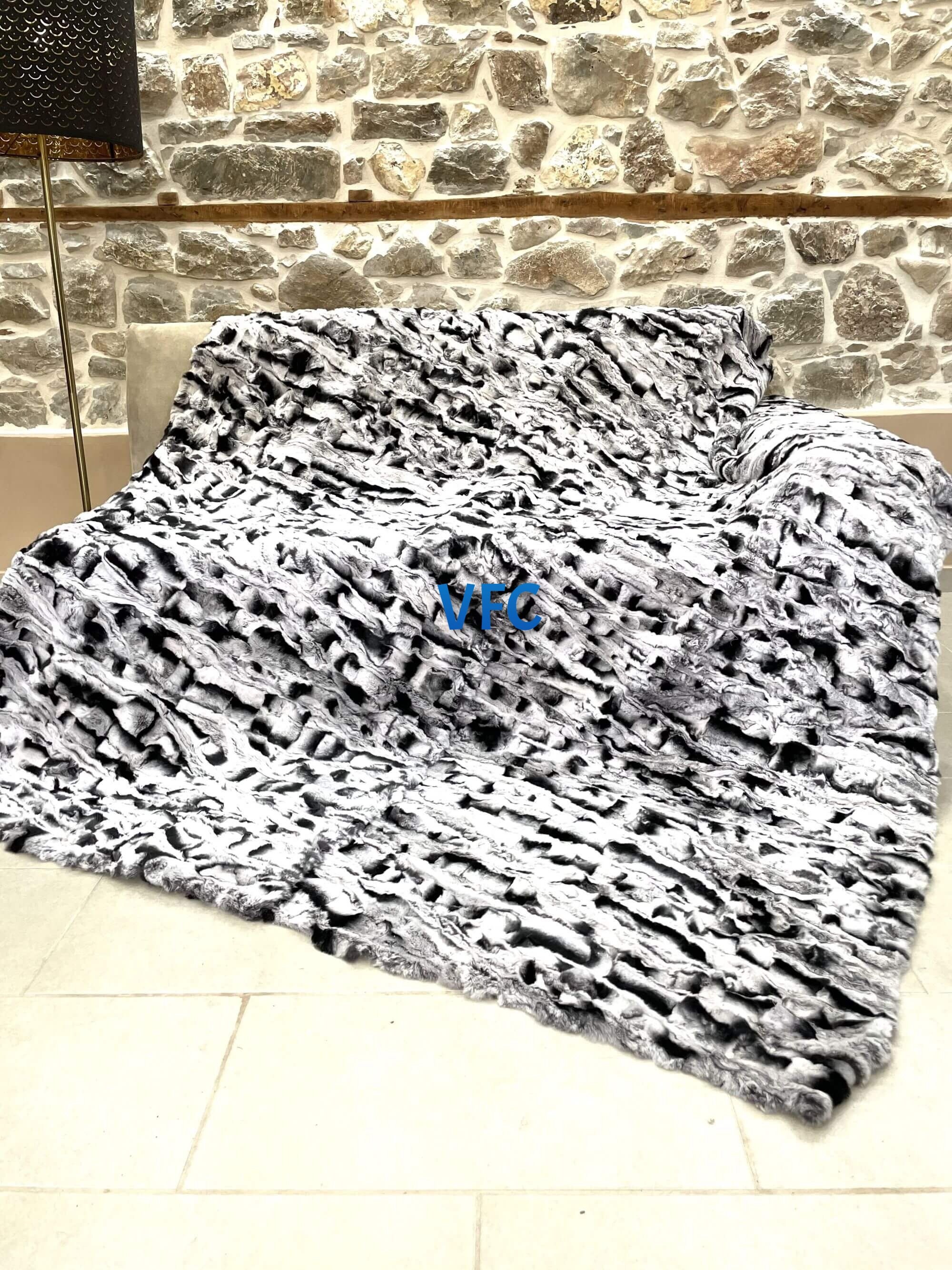 Rex Fur Double Throw Blanket, Throw Blanket, Luxury Blanket, Handmade Blanket, Real Rex Blanket, Real Fur Blanket