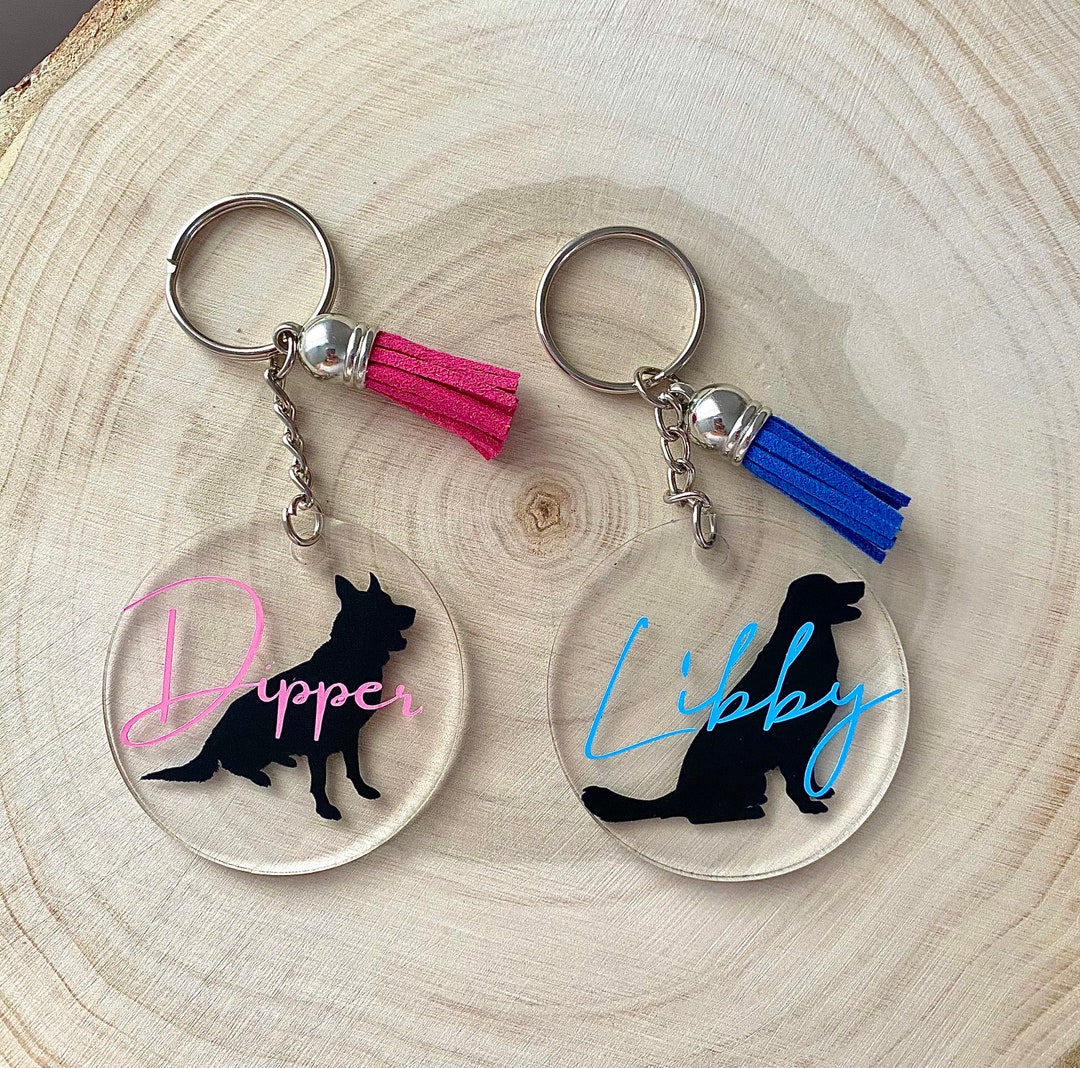 Dog keychain personalized dog keychain pet keychain car Etsy.de