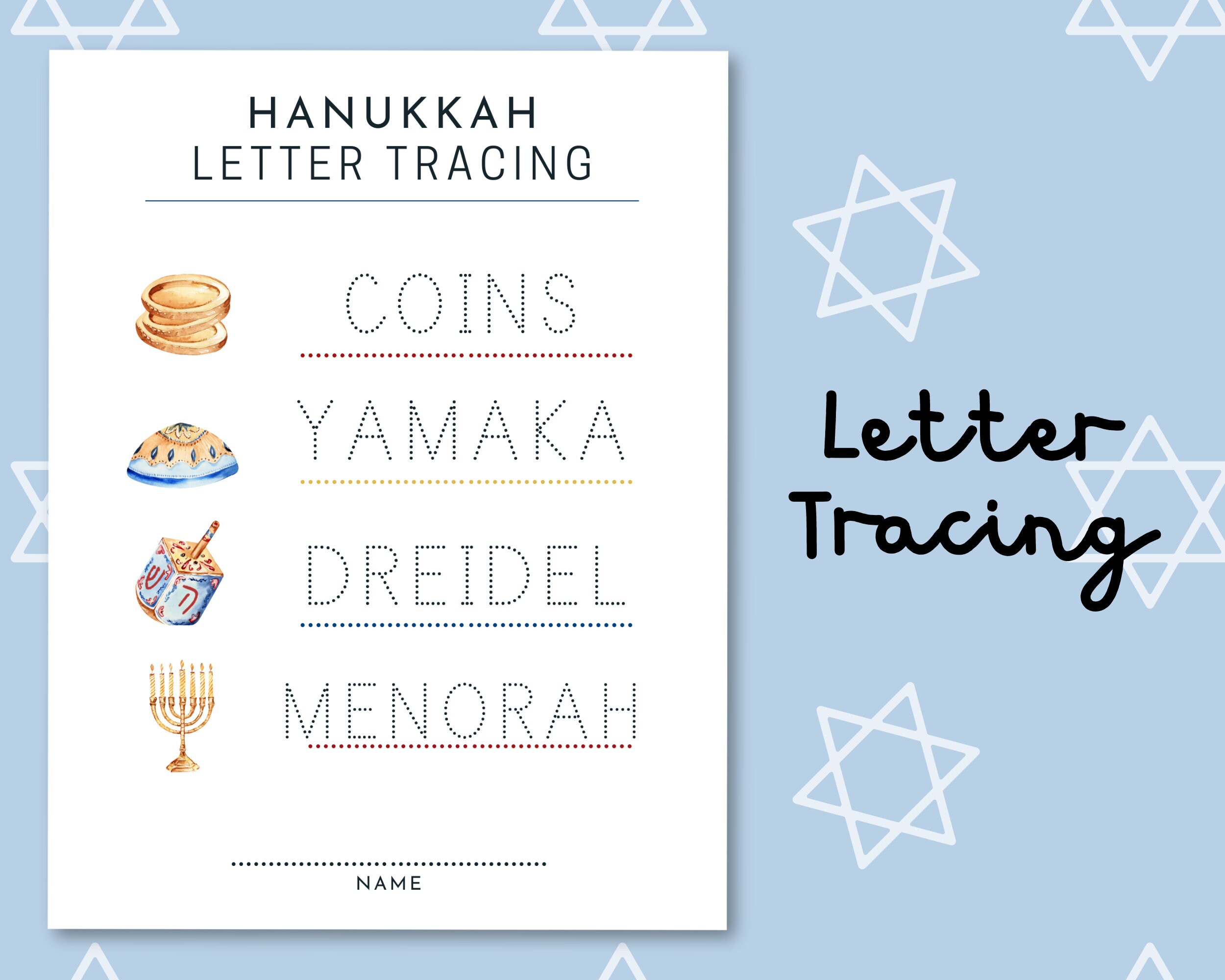 Hanukkah Printable Preschool Activity Bundle Holiday Games | Etsy