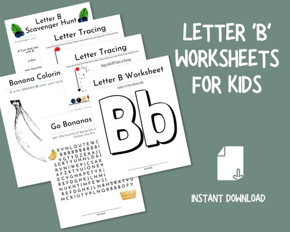 Letter 'B' Homeschool Worksheets for Kids Preschool