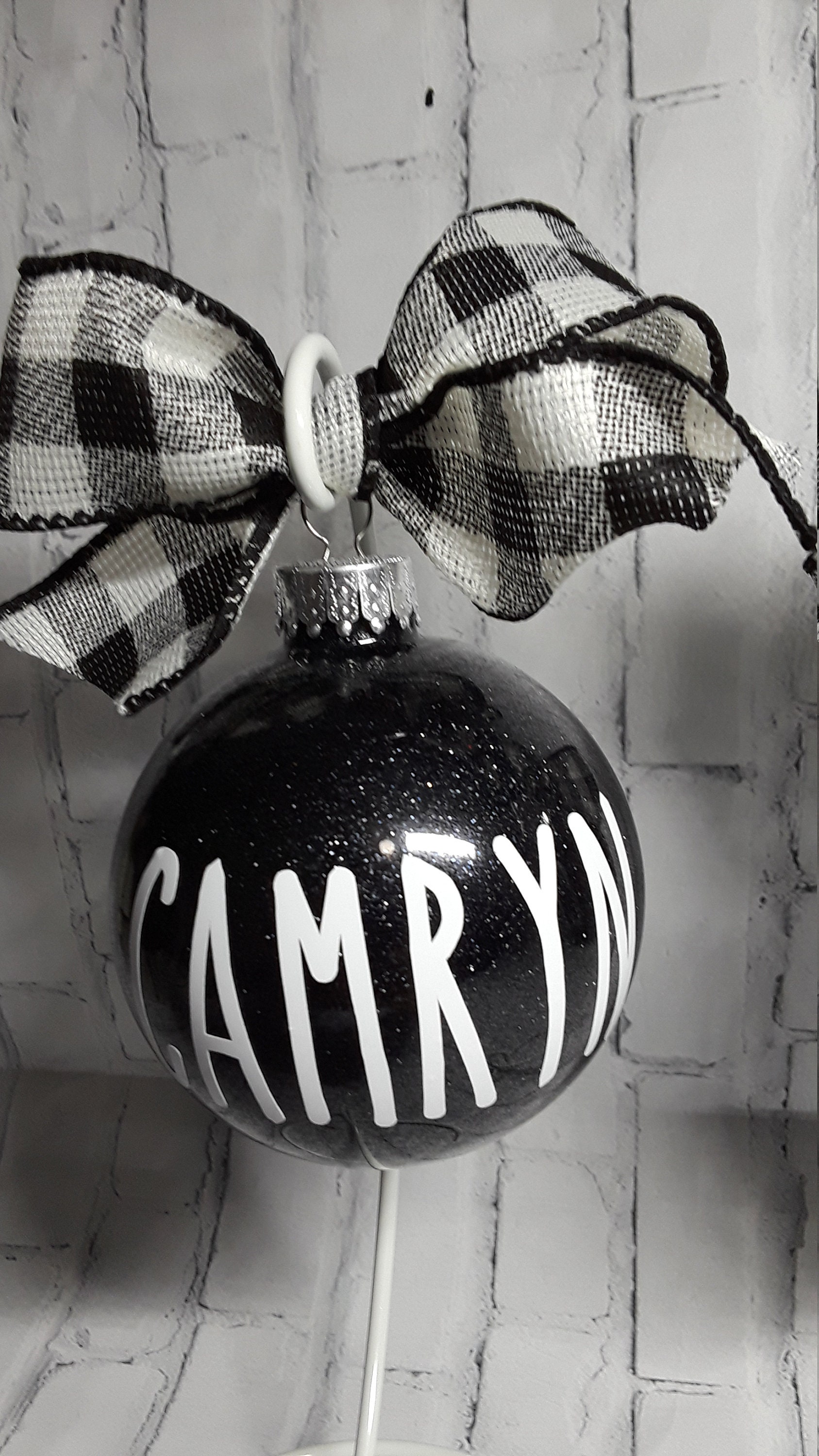 Set of 4 Personalized Glitter Ornaments Etsy UK