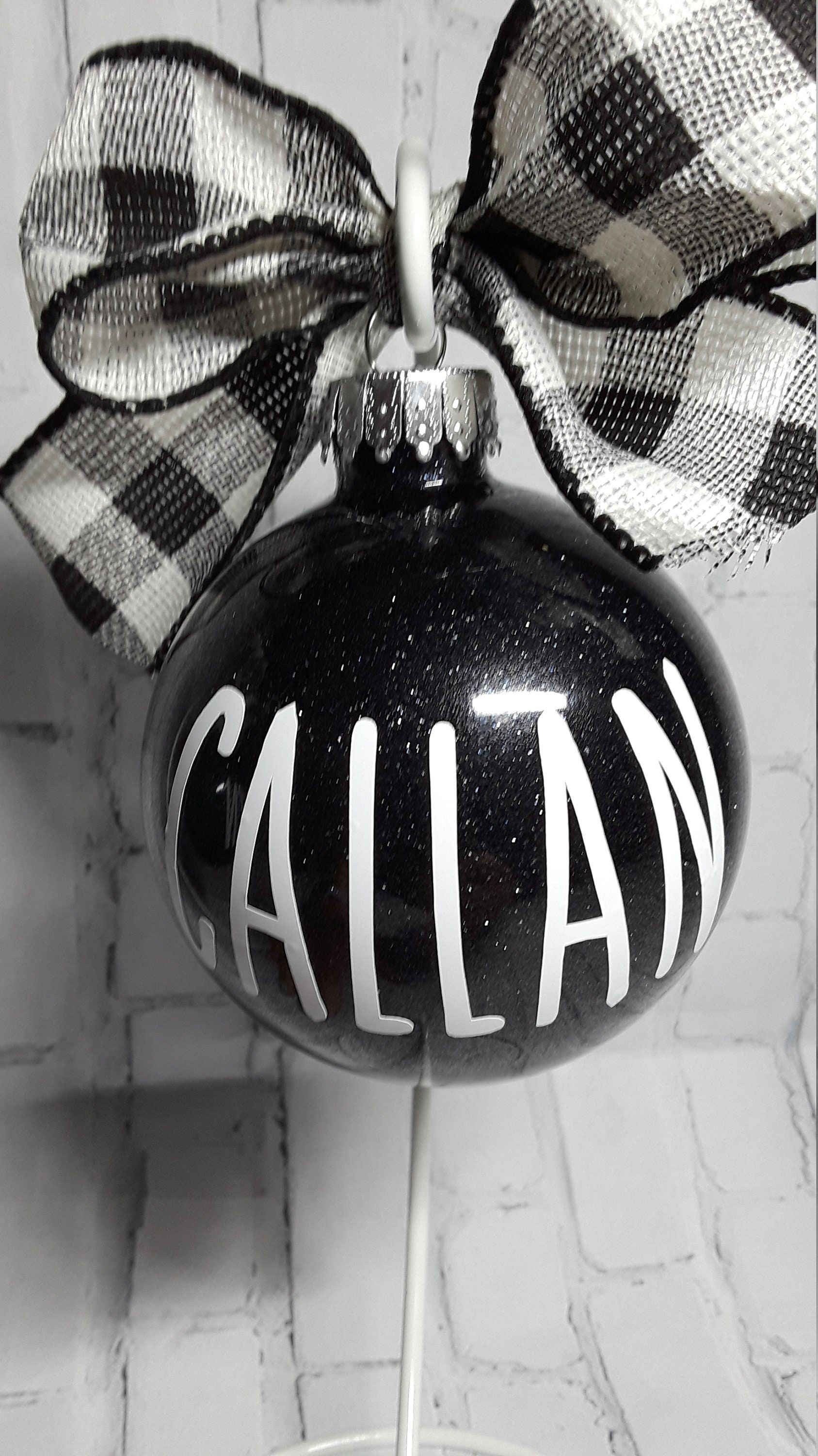 Set of 4 Personalized Glitter Ornaments Etsy UK