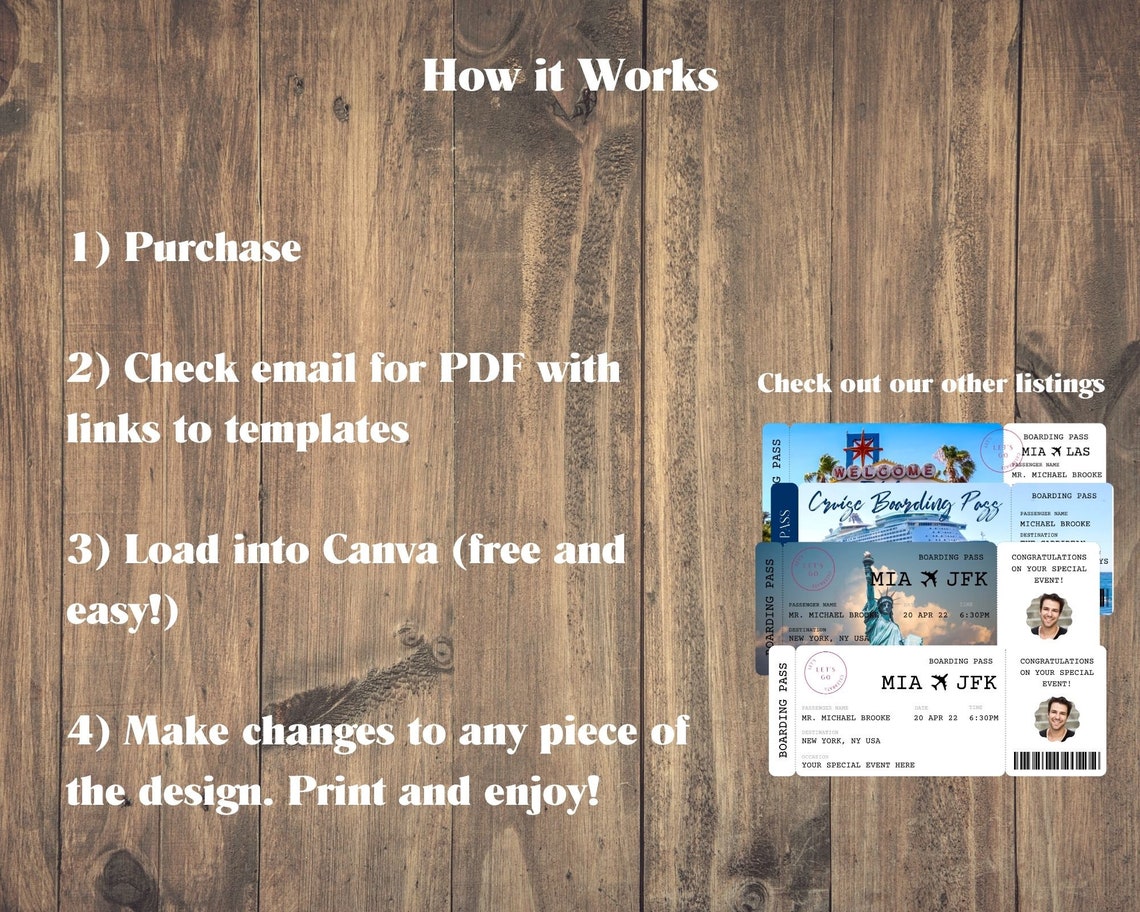 Printable Royal Caribbean Cruise Ticket Boarding Pass, Surprise ...