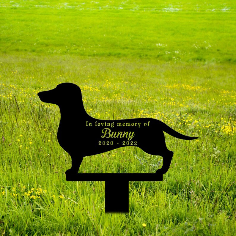 Custom Dachshund Memorial Stake Metal Wiener Dog Pet Memorial Etsy