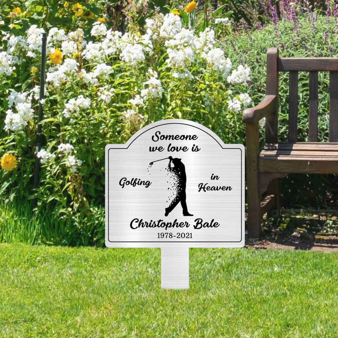 Personalized Golfing in Heaven Memorial Stake Plaque Stake Etsy