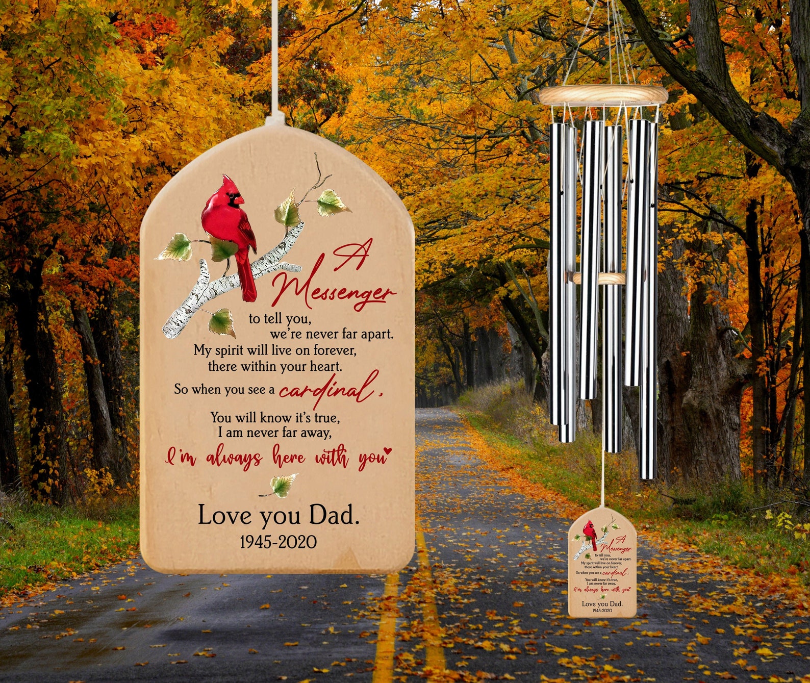 Personalized Cardinal wind chime Custom red bird wind chime Etsy