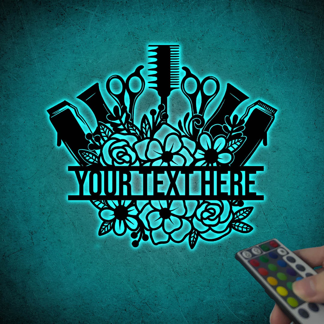 Personalized Hair Stylist Salon Metal Sign LED Light Gift for Etsy