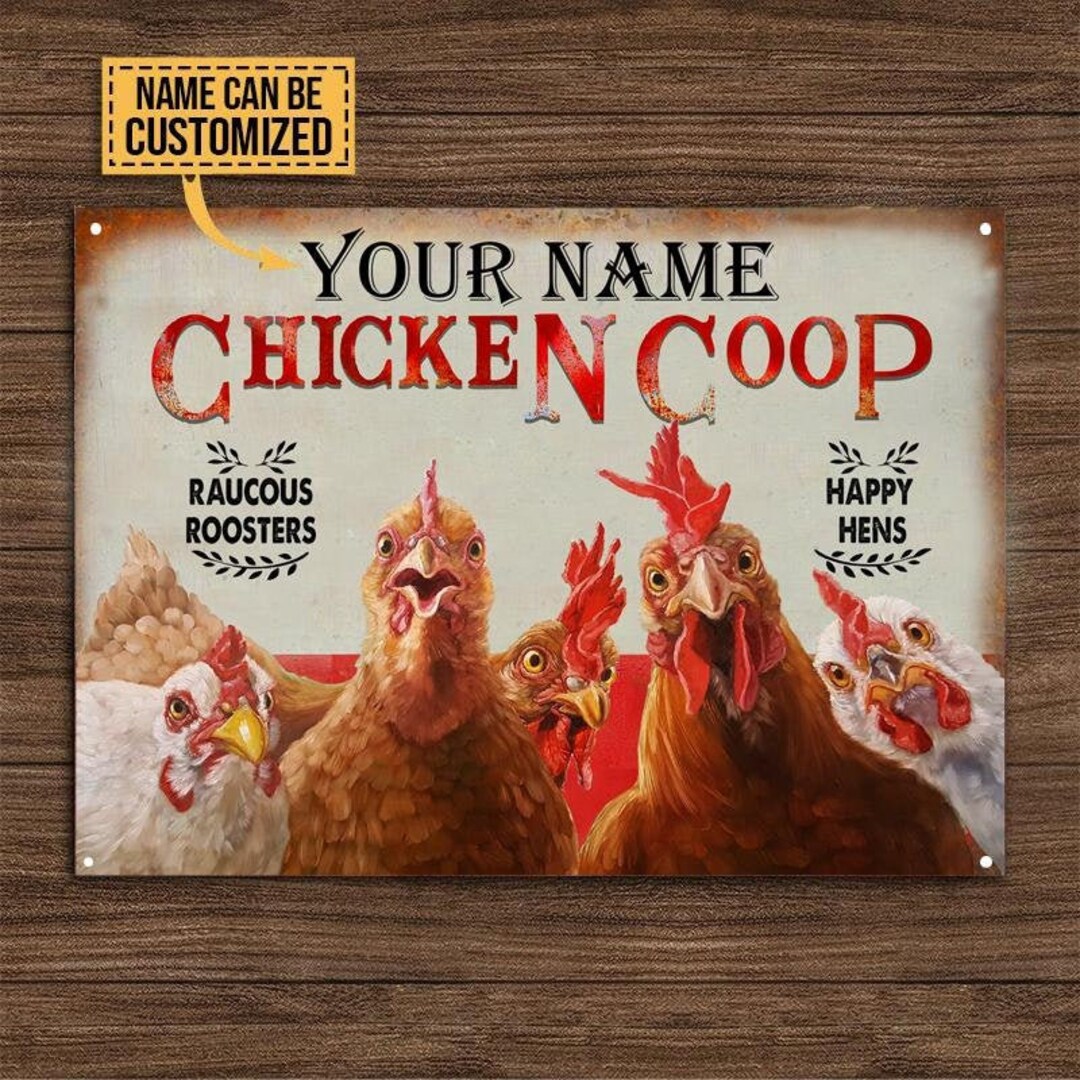 Customized Metal Chicken Coop Farmhouse Ranch Name Address Sign Decorative Gift 