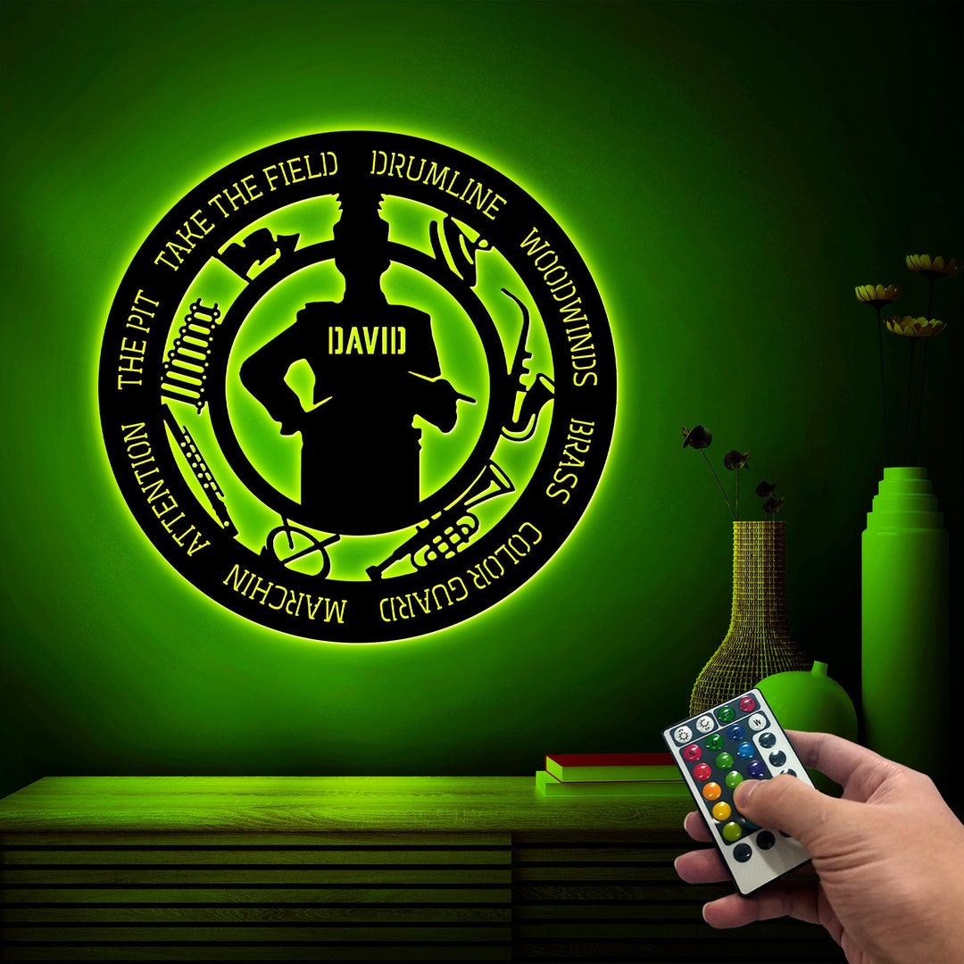 Custom Metal Marching Band Sign With Led Lights Marching Band Etsy