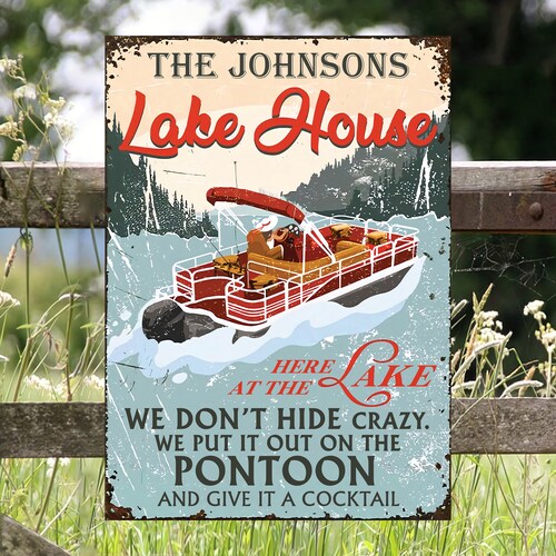 Custom Lake House Metal Sign on Lake Time Wall Decor Lake Etsy